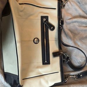 Never used cream soft leather coach bag